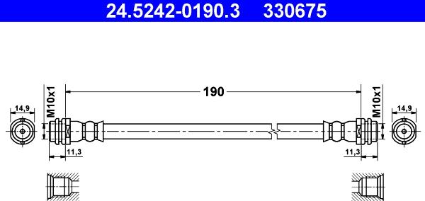 ATE 24.5242-0190.3 - Спирачен маркуч vvparts.bg