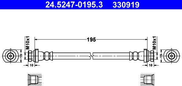 ATE 24.5247-0195.3 - Спирачен маркуч vvparts.bg