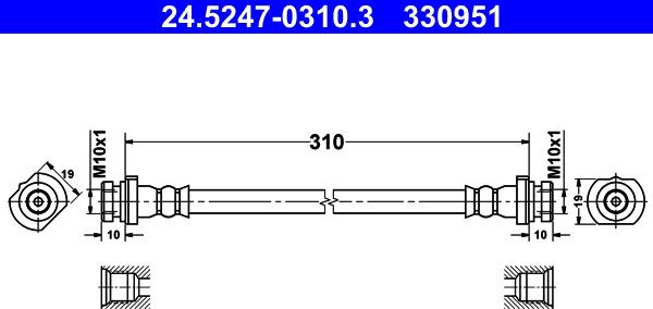 ATE 24.5247-0310.3 - Спирачен маркуч vvparts.bg