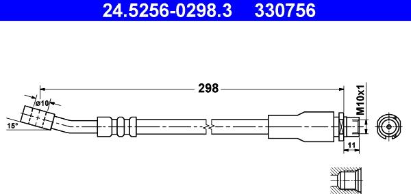 ATE 24.5256-0298.3 - Спирачен маркуч vvparts.bg