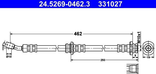 ATE 24.5269-0462.3 - Спирачен маркуч vvparts.bg