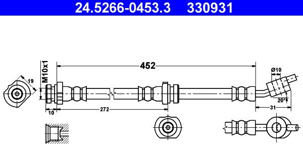 ATE 24.5266-0453.3 - Спирачен маркуч vvparts.bg