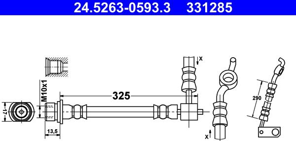 ATE 24.5263-0593.3 - Спирачен маркуч vvparts.bg