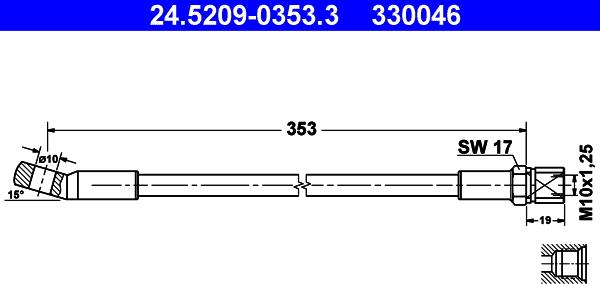 ATE 24.5209-0353.3 - Спирачен маркуч vvparts.bg