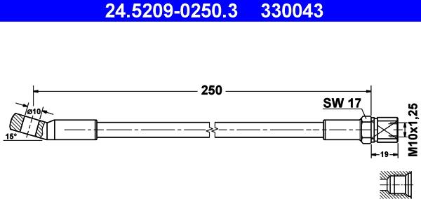 ATE 24.5209-0250.3 - Спирачен маркуч vvparts.bg