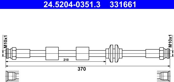 ATE 24.5204-0351.3 - Спирачен маркуч vvparts.bg