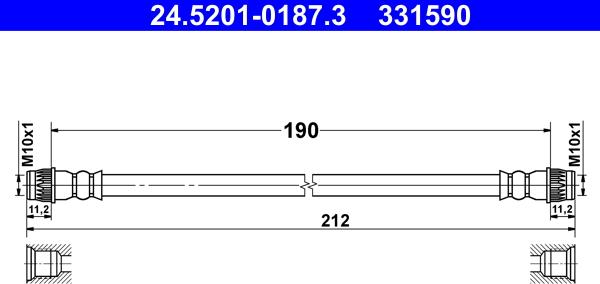 ATE 24.5201-0187.3 - Спирачен маркуч vvparts.bg