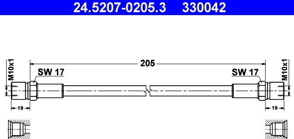 ATE 24.5207-0205.3 - Спирачен маркуч vvparts.bg