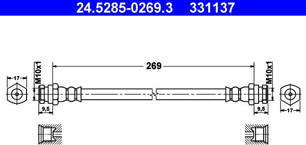 ATE 24.5285-0269.3 - Спирачен маркуч vvparts.bg