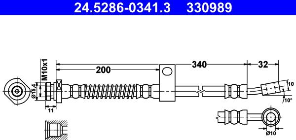 ATE 24.5286-0341.3 - Спирачен маркуч vvparts.bg