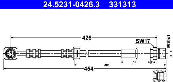 ATE 24.5231-0426.3 - Спирачен маркуч vvparts.bg