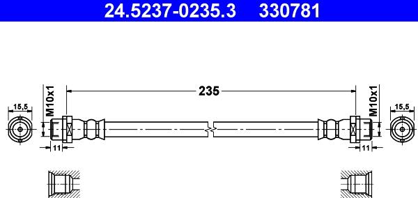 ATE 24.5237-0235.3 - Спирачен маркуч vvparts.bg