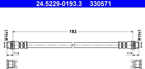 ATE 24.5229-0193.3 - Спирачен маркуч vvparts.bg