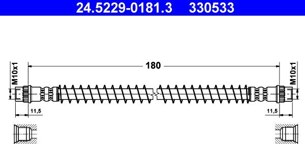 ATE 24.5229-0181.3 - Спирачен маркуч vvparts.bg