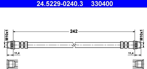 ATE 24.5229-0240.3 - Спирачен маркуч vvparts.bg