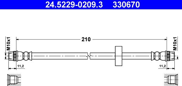 ATE 24.5229-0209.3 - Спирачен маркуч vvparts.bg