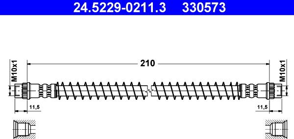 ATE 24.5229-0211.3 - Спирачен маркуч vvparts.bg