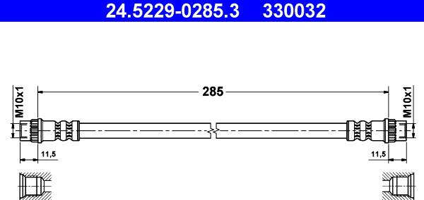 ATE 24.5229-0285.3 - Спирачен маркуч vvparts.bg