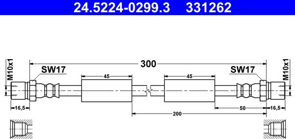 ATE 24.5224-0299.3 - Спирачен маркуч vvparts.bg