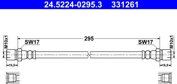 ATE 24.5224-0295.3 - Спирачен маркуч vvparts.bg