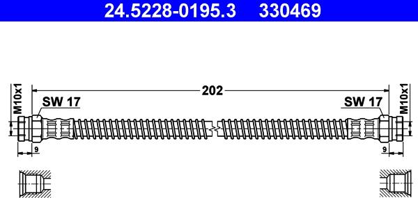 ATE 24.5228-0195.3 - Спирачен маркуч vvparts.bg