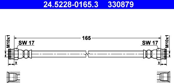 ATE 24.5228-0165.3 - Спирачен маркуч vvparts.bg