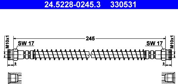 ATE 24.5228-0245.3 - Спирачен маркуч vvparts.bg