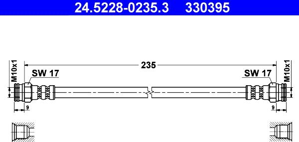 ATE 24.5228-0235.3 - Спирачен маркуч vvparts.bg