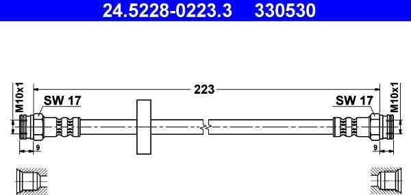 ATE 24.5228-0223.3 - Спирачен маркуч vvparts.bg