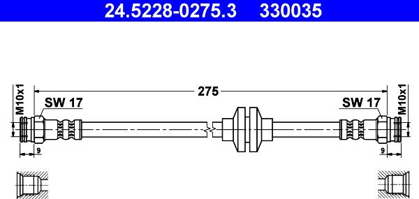 ATE 24.5228-0275.3 - Спирачен маркуч vvparts.bg