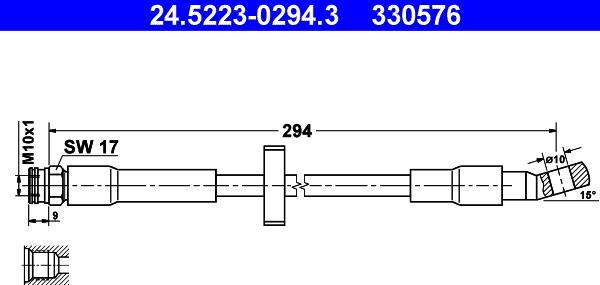 ATE 24.5223-0294.3 - Спирачен маркуч vvparts.bg