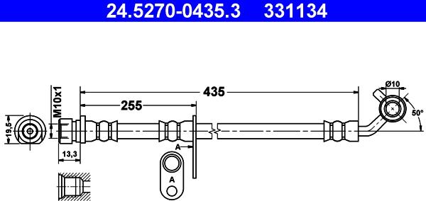 ATE 24.5270-0435.3 - Спирачен маркуч vvparts.bg