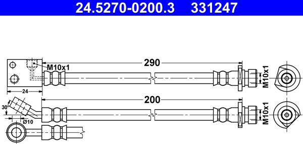 ATE 24.5270-0200.3 - Спирачен маркуч vvparts.bg