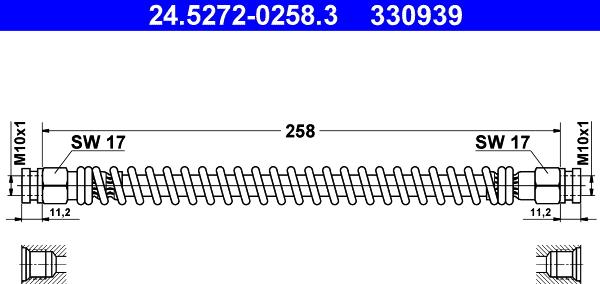 ATE 24.5272-0258.3 - Спирачен маркуч vvparts.bg