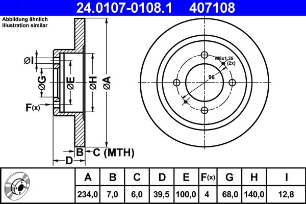 ATE 24.0107-0108.1 - Спирачен диск vvparts.bg