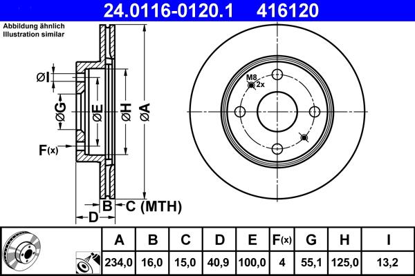 ATE 24.0116-0120.1 - Спирачен диск vvparts.bg