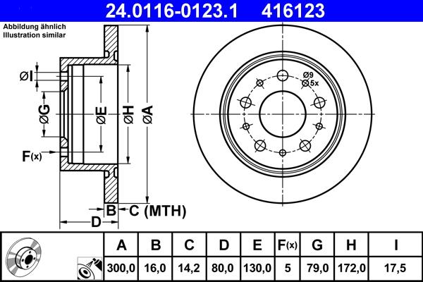 ATE 24.0116-0123.1 - Спирачен диск vvparts.bg