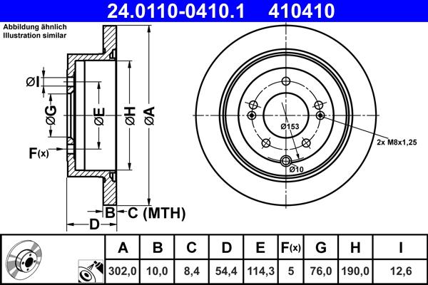 ATE 24.0110-0410.1 - Спирачен диск vvparts.bg