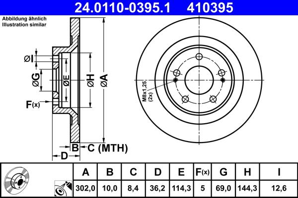 ATE 24.0110-0395.1 - Спирачен диск vvparts.bg