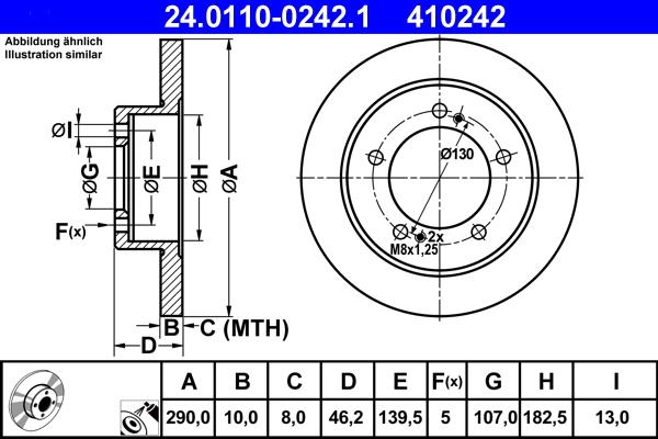ATE 24.0110-0242.1 - Спирачен диск vvparts.bg