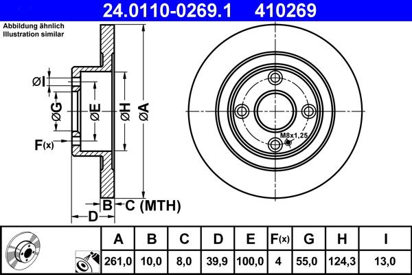 ATE 24.0110-0269.1 - Спирачен диск vvparts.bg