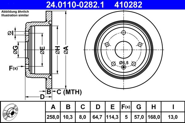 ATE 24.0110-0282.1 - Спирачен диск vvparts.bg