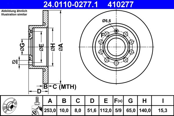 ATE 24.0110-0277.1 - Спирачен диск vvparts.bg