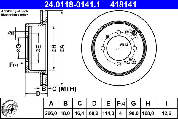 ATE 24.0118-0141.1 - Спирачен диск vvparts.bg