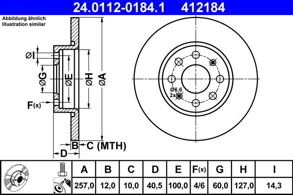 ATE 24.0112-0184.1 - Спирачен диск vvparts.bg