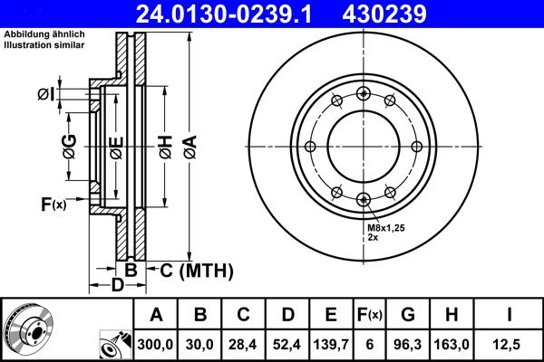 ATE 24.0130-0239.1 - Спирачен диск vvparts.bg