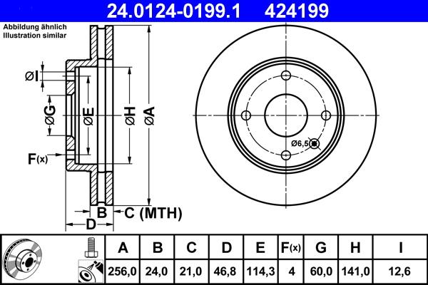 ATE 24.0124-0199.1 - Спирачен диск vvparts.bg