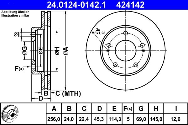 ATE 24.0124-0142.1 - Спирачен диск vvparts.bg