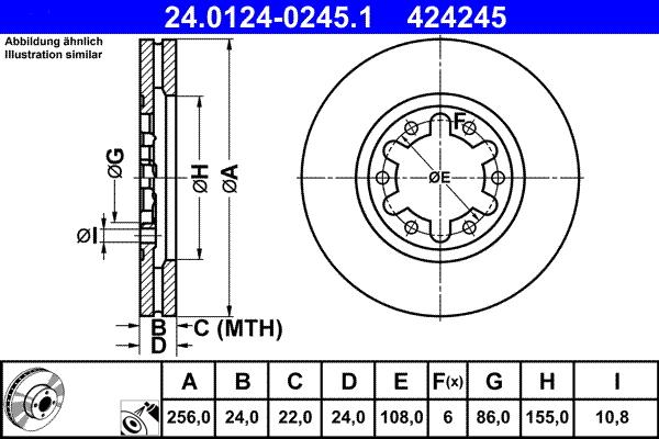 ATE 24.0124-0245.1 - Спирачен диск vvparts.bg