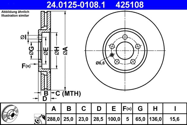 ATE 24.0125-0108.1 - Спирачен диск vvparts.bg